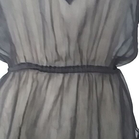 Charming Charlie Sheer Sparkly Gem Bead Embellished Black Blouse Size Small - Picture 5 of 10